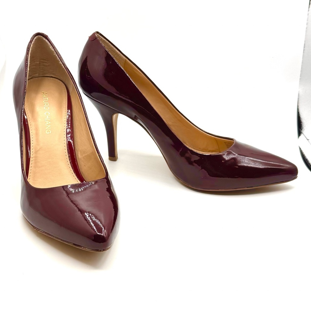 Arturo Chiang Deep Burgundy Patent Heels